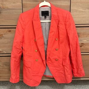 Coral / Peach Double-Breasted Blazer - Banana Republic